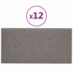 vidaXL Panouri de perete 12 buc. gri deschis 30x15 cm textil 0,54 m²
