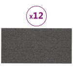 vidaXL Panouri de perete 12 buc. gri închis 30x15 cm textil 0,54 m² vidaXL Panouri de perete 12 buc. gri închis 30x15 cm textil 0,54 m²