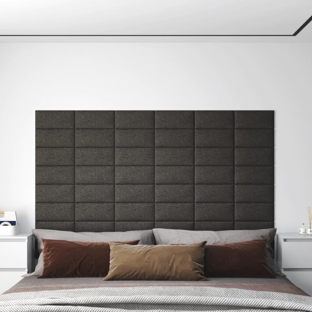 vidaXL Panouri de perete 12 buc. gri închis 30x15 cm textil 0,54 m²