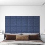 vidaXL Panouri de perete, 12 buc., albastru, 30x15 cm, textil, 0,54 m² vidaXL Panouri de perete, 12 buc., albastru, 30x15 cm, textil, 0,54 m²