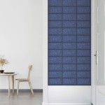 vidaXL Panouri de perete, 12 buc., albastru, 30x15 cm, textil, 0,54 m² vidaXL Panouri de perete, 12 buc., albastru, 30x15 cm, textil, 0,54 m²