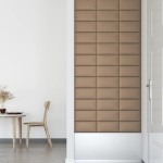 vidaXL Panouri de perete 12 buc. cappuccino 30x15 cm piele eco 0,54 m² vidaXL Panouri de perete 12 buc. cappuccino 30x15 cm piele eco 0,54 m²