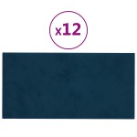 vidaXL Panouri de perete 12 buc. albastru 30x15 cm catifea 0,54 m² vidaXL Panouri de perete 12 buc. albastru 30x15 cm catifea 0,54 m²