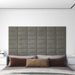 vidaXL Panouri de perete 12 buc. gri deschis 30x15 cm catifea 0,54 m² vidaXL Panouri de perete 12 buc. gri deschis 30x15 cm catifea 0,54 m²