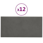 vidaXL Panouri de perete 12 buc. gri închis 30x15 cm catifea 0,54 m² vidaXL Panouri de perete 12 buc. gri închis 30x15 cm catifea 0,54 m²
