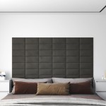 vidaXL Panouri de perete 12 buc. gri închis 30x15 cm catifea 0,54 m² vidaXL Panouri de perete 12 buc. gri închis 30x15 cm catifea 0,54 m²