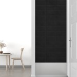 vidaXL Panouri de perete, 12 buc., negru, 30x15 cm, catifea, 0,54 m²