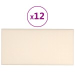 vidaXL Panouri de perete, 12 buc., crem, 30x15 cm, catifea, 0,54 m² vidaXL Panouri de perete, 12 buc., crem, 30x15 cm, catifea, 0,54 m²