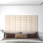 vidaXL Panouri de perete, 12 buc., crem, 30x15 cm, catifea, 0,54 m² vidaXL Panouri de perete, 12 buc., crem, 30x15 cm, catifea, 0,54 m²