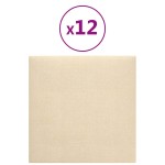 vidaXL Panouri de perete 12 buc. crem 30x30 cm material textil 1,08 m² vidaXL Panouri de perete 12 buc. crem 30x30 cm material textil 1,08 m²