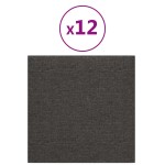 vidaXL Panouri de perete 12 buc. gri închis 30x30 cm textil 1,08 m²