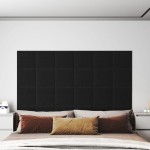 vidaXL Panouri de perete 12 buc. negru 30x30 cm țesătură 1,08m²
