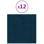 vidaXL Panouri de perete 12 buc. albastru 30x30 cm catifea 1,08 m² vidaXL Panouri de perete 12 buc. albastru 30x30 cm catifea 1,08 m²