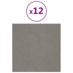 vidaXL Panouri de perete 12 buc. gri deschis 30x30 cm catifea 1,08 m² vidaXL Panouri de perete 12 buc. gri deschis 30x30 cm catifea 1,08 m²