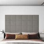 vidaXL Panouri de perete 12 buc. gri deschis 30x30 cm catifea 1,08 m² vidaXL Panouri de perete 12 buc. gri deschis 30x30 cm catifea 1,08 m²