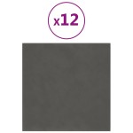 vidaXL Panouri de perete 12 buc. gri închis 30x30 cm catifea 1,08 m² vidaXL Panouri de perete 12 buc. gri închis 30x30 cm catifea 1,08 m²