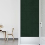 vidaXL Panouri de perete 12 buc. verde închis 30x30 cm catifea 1,08 m² vidaXL Panouri de perete 12 buc. verde închis 30x30 cm catifea 1,08 m²