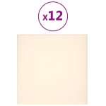 vidaXL Panouri de perete 12 buc. crem 30x30 cm catifea 1,08 m² vidaXL Panouri de perete 12 buc. crem 30x30 cm catifea 1,08 m²