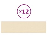 vidaXL Panouri de perete, 12 buc., crem, 60x15 cm, textil, 1,08 m² vidaXL Panouri de perete, 12 buc., crem, 60x15 cm, textil, 1,08 m²