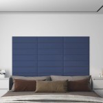 vidaXL Panouri de perete, 12 buc., albastru, 60x15 cm, textil, 1,08 m² vidaXL Panouri de perete, 12 buc., albastru, 60x15 cm, textil, 1,08 m²