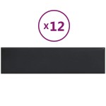 vidaXL Panouri perete 12 buc. negru, 60x15 cm, piele ecologică 1,08 m²