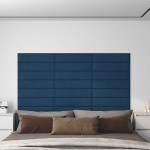 vidaXL Panouri de perete 12 buc. albastru 60x15 cm catifea 1,08 m² vidaXL Panouri de perete 12 buc. albastru 60x15 cm catifea 1,08 m²