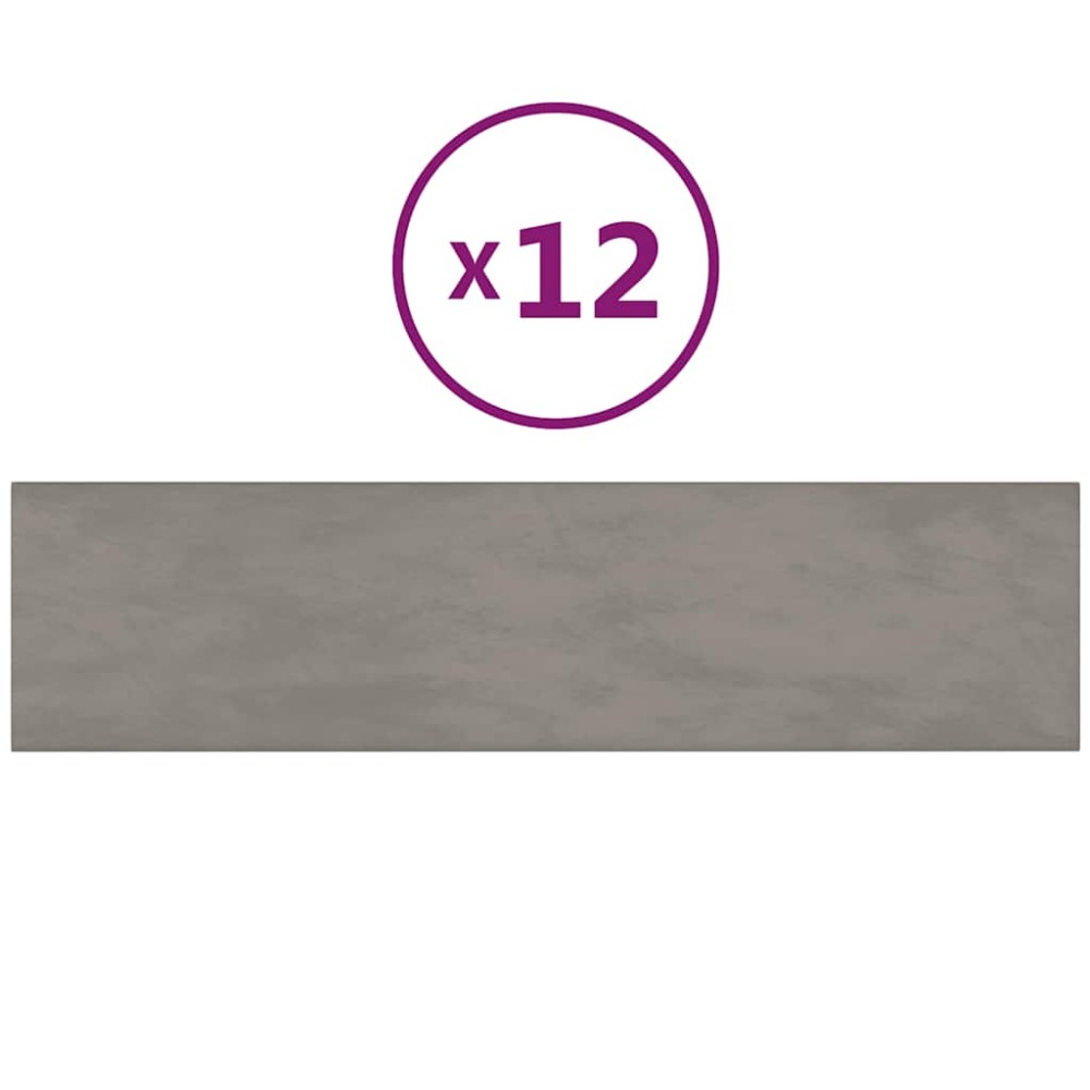 vidaXL Panouri de perete 12 buc. gri deschis 60x15 cm catifea 1,08 m²