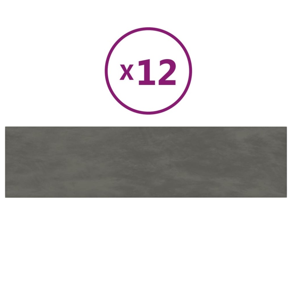 vidaXL Panouri de perete 12 buc. gri închis 60x15 cm catifea 1,08 m²