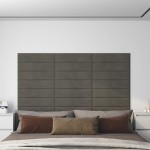vidaXL Panouri de perete 12 buc. gri închis 60x15 cm catifea 1,08 m² vidaXL Panouri de perete 12 buc. gri închis 60x15 cm catifea 1,08 m²