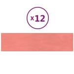 vidaXL Panouri de perete 12 buc. roz 60x15 cm catifea 1,08 m²