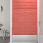vidaXL Panouri de perete 12 buc. roz 60x15 cm catifea 1,08 m²