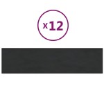 vidaXL Panouri de perete 12 buc. Negru 60x15 cm catifea 1,08 m² vidaXL Panouri de perete 12 buc. Negru 60x15 cm catifea 1,08 m²