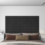 vidaXL Panouri de perete 12 buc. Negru 60x15 cm catifea 1,08 m² vidaXL Panouri de perete 12 buc. Negru 60x15 cm catifea 1,08 m²