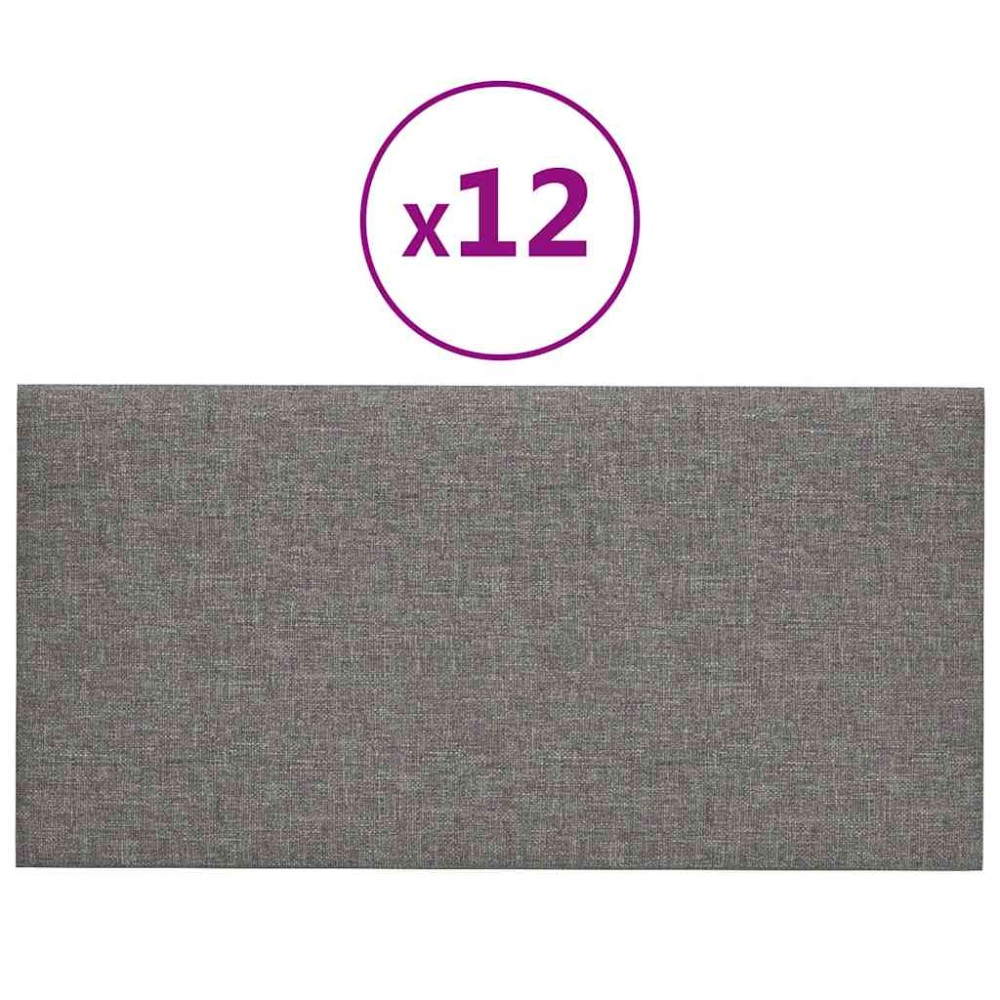 vidaXL Panouri de perete 12 buc. gri deschis 60x30 cm textil 2,16 m²