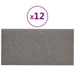 vidaXL Panouri de perete 12 buc. gri deschis 60x30 cm textil 2,16 m²