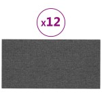 vidaXL Panouri de perete 12 buc. gri închis 60x30 cm textil 2,16 m²1 vidaXL Panouri de perete 12 buc. gri închis 60x30 cm textil 2,16 m²1