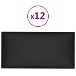 vidaXL Panouri de perete 12 buc. negru 60x30 cm piele eco 2,16 m² vidaXL Panouri de perete 12 buc. negru 60x30 cm piele eco 2,16 m²