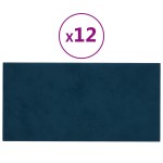 vidaXL Panouri de perete 12 buc. albastru 60x30 cm catifea 2,16 m² vidaXL Panouri de perete 12 buc. albastru 60x30 cm catifea 2,16 m²