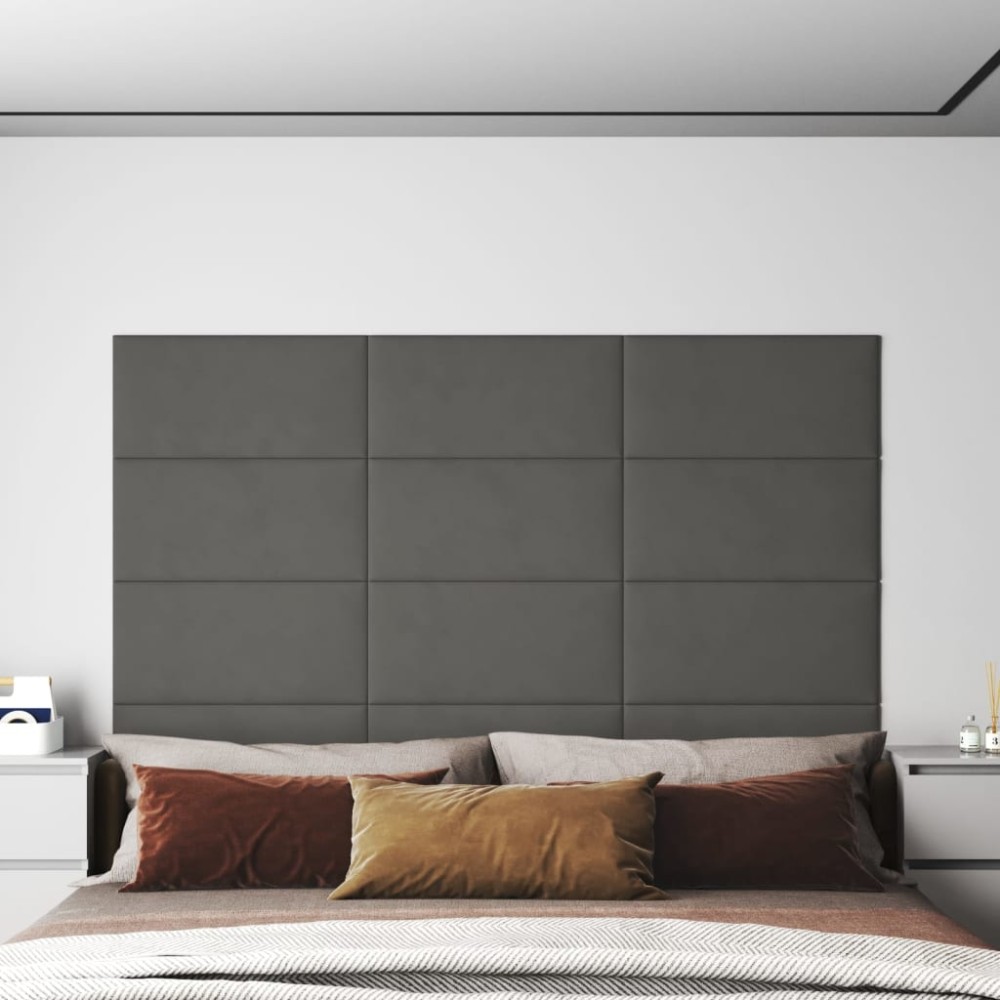 vidaXL Panouri de perete 12 buc. gri deschis 60x30 cm catifea 2,16 m²
