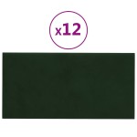 vidaXL Panouri de perete 12 buc. verde închis 60x30 cm catifea 2,16 m² vidaXL Panouri de perete 12 buc. verde închis 60x30 cm catifea 2,16 m²