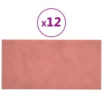 vidaXL Panouri de perete 12 buc. roz 60x30 cm catifea 2,16 m² vidaXL Panouri de perete 12 buc. roz 60x30 cm catifea 2,16 m²