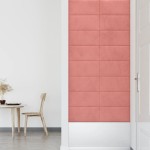 vidaXL Panouri de perete 12 buc. roz 60x30 cm catifea 2,16 m² vidaXL Panouri de perete 12 buc. roz 60x30 cm catifea 2,16 m²