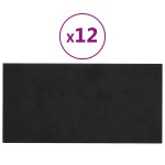 vidaXL Panouri de perete 12 buc. negru 60x30 cm catifea 2,16 m²