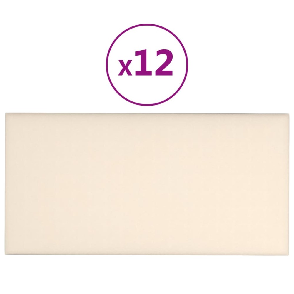 vidaXL Panouri de perete 12 buc. crem 60x30 cm catifea 2,16 m²