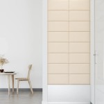 vidaXL Panouri de perete 12 buc. crem 60x30 cm catifea 2,16 m²