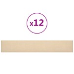 vidaXL Panouri de perete 12 buc. crem 90x15 cm textil 1,62 m² vidaXL Panouri de perete 12 buc. crem 90x15 cm textil 1,62 m²