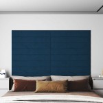 vidaXL Panouri de perete 12 buc. albastru 90x15 cm catifea 1,62 m² vidaXL Panouri de perete 12 buc. albastru 90x15 cm catifea 1,62 m²