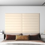 vidaXL Panouri de perete 12 buc. crem 90x15 cm catifea 1,62 m² vidaXL Panouri de perete 12 buc. crem 90x15 cm catifea 1,62 m²