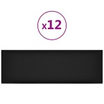 vidaXL Panouri de perete 12 buc. negru, 90x30 cm, piele eco 3,24 m² vidaXL Panouri de perete 12 buc. negru, 90x30 cm, piele eco 3,24 m²