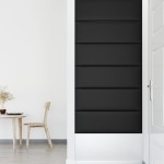 vidaXL Panouri de perete 12 buc. negru, 90x30 cm, piele eco 3,24 m² vidaXL Panouri de perete 12 buc. negru, 90x30 cm, piele eco 3,24 m²